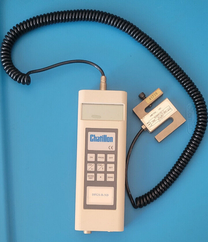 Complete Set Chatillon DFG-R-ND Digital Force Gauge w/ 200lb Load Cell Tested