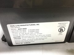 Dual-Lite N4X7-0625 Emergency Lighting Unit 120/277VAC 60Hz 0.09/0.04Amps Max