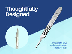 B.P Scalpel Handle #3 with Inches Scale Set of 3 ARTMAN