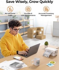 MUNBYN 130B Bluetooth Thermal Label Printer Wireless 4×6 Shipping Label Maker