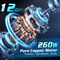 12 GPM Electric Cordless Diesel Kerosene Pump Fuel Transfer Pump 21V 2x 4.0Ah