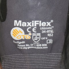 (12) Pip MaxiFlex Dipped Work Gloves 34-874, Large / L / 9, Knit Nylon & Nitrile