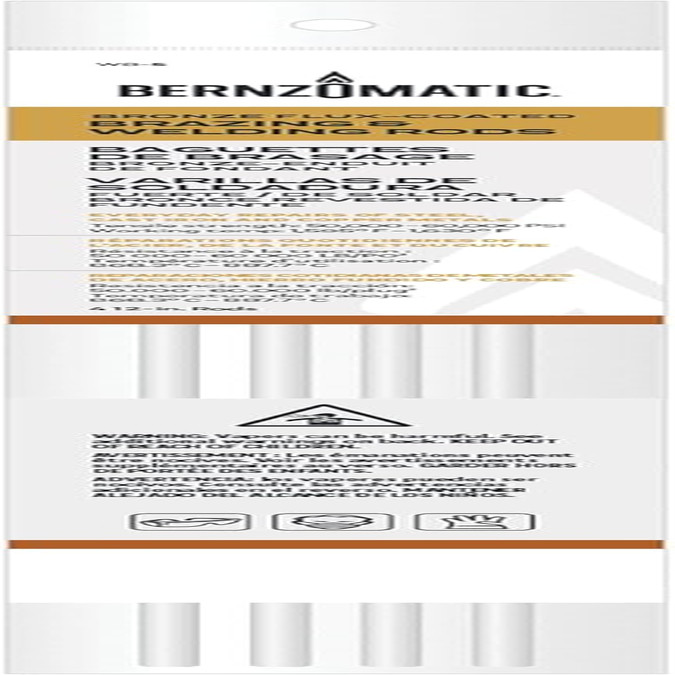 WB5 Bronze Flux Coated Brazing/Welding Rod, 4Piece