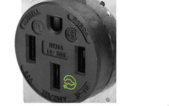 Hubbell HBL9450A Straight Blade Device Receptacle, RTP, Industrial Black