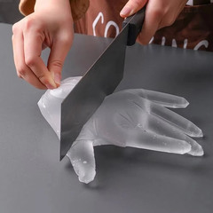 M / XL Size Clear TPE Food Service Disposable Gloves Powder Free 100 200 400pcs