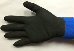 (12 Pair) Blue Coated Latex/Poly/Cotton Safety Gloves by Diesel (SMALL- X-LARGE)