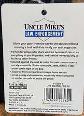 Uncle Mike’s Nylon Black Deluxe Car Seat Organizer 52562 NEW 14″ x 12.5″ x 8.5″