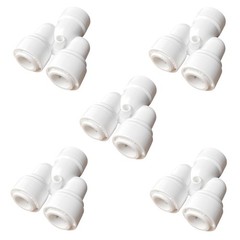 Water Line Splitter Y Type 3/8 inch Quick Connect Push to Connect Plastic 5 Pack