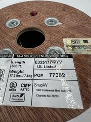 SnapAV SP-184PL-SLD-500-RD 500FT Plenum Rated Solid Copper Security Wire