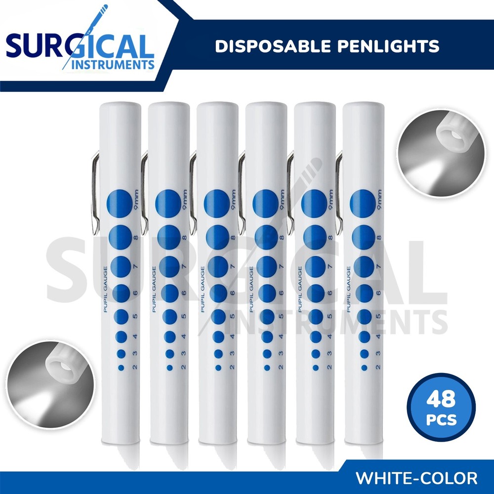 48 Disposable Penlights Diagnostic ENT, EMT Emergency Medical INSTRUMENTS