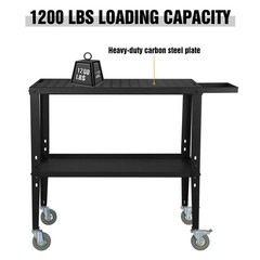 36” x 18” 1200lb Load Carbon Steel Workbench Welding Table Storage tray Cart