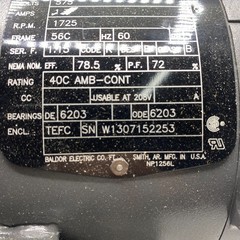 Baldor Reliance CM3546-5 Industrial Electric Motor 1-HP 1725 RPM 575 Volts ✅
