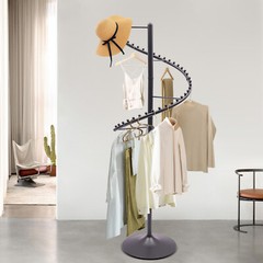 Spiral Rotating Clothes Rack Heavy Duty Garment Rack Bedroom Iron Hanger