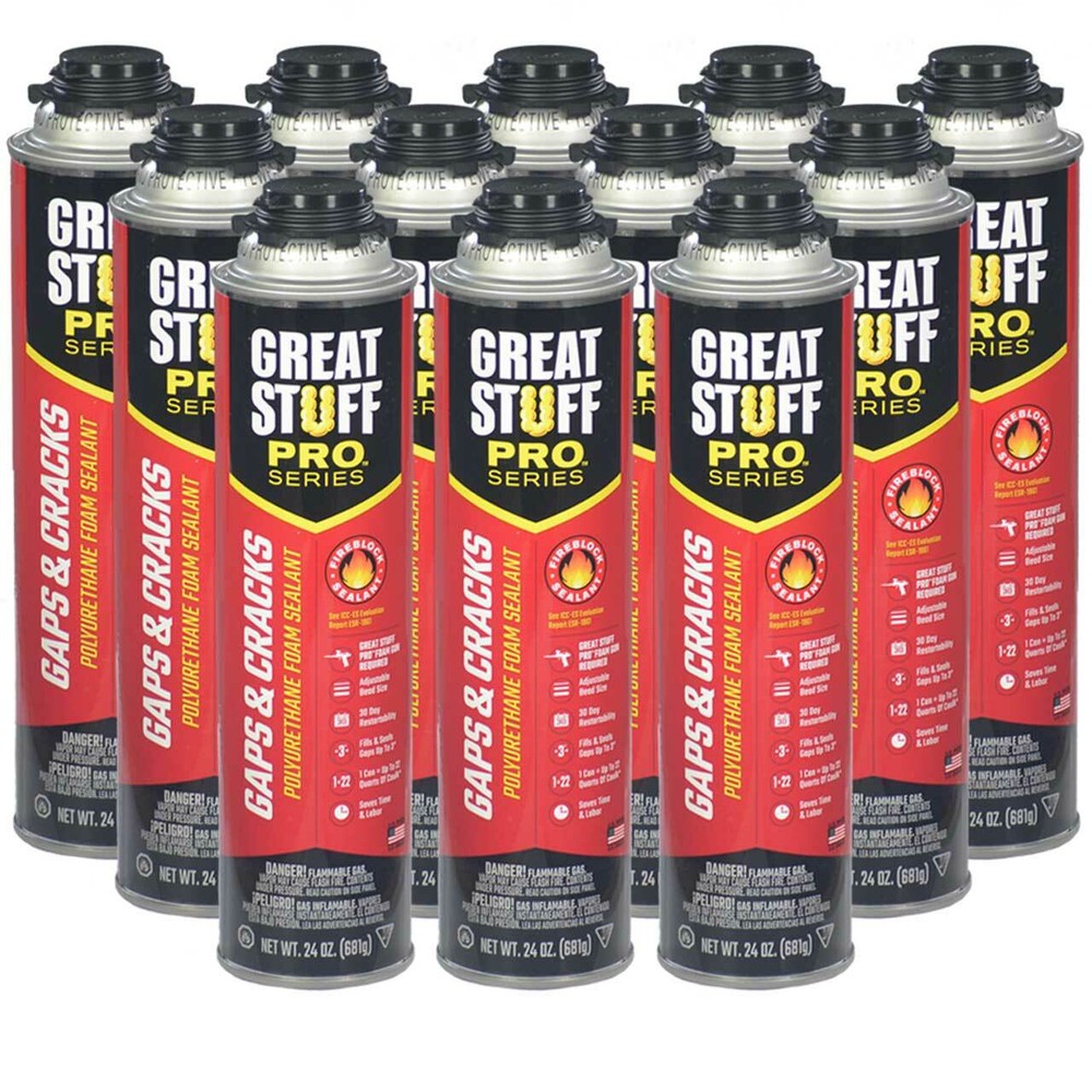 Great Stuff PRO Gaps and Cracks, 24 oz Cans, Case of 12 Cans