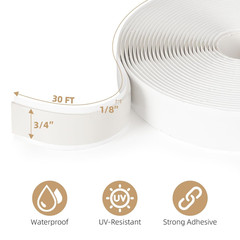 Waterproof Butyl Tape 3/4 x 30 Ft Black RV EPDM Roof Plumbing Seal