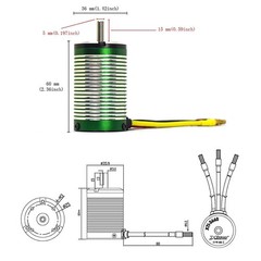 XTEAM 3660 4650KV Brushless Motor 1700W 120A 12V Fits 1/8 1/10 1/12 RC Boat
