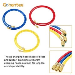 60″ AC Charging Hose Set 1/4″ SAE 800 PSI for HVAC Refrigerant R410A R134A R12 R