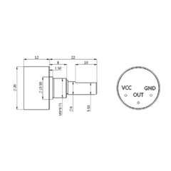 Hall Angle Sensor Rotation Angular Displacement Sensor 0~5V 360 Degree 12-bit