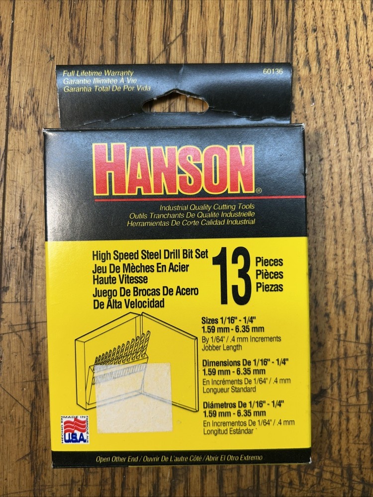 Vintage IRWIN Hanson Twist DRILL BIT SET HSS 13 Pc 1/16 – 1/4 Green Metal Case