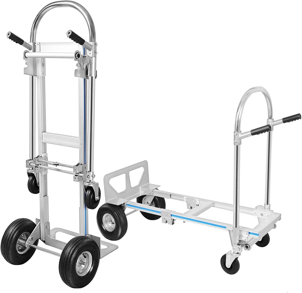 1000 Lbs Aluminum Hand Truck Convertible 2 in 1 Heavy Duty Folding Dolly Cart