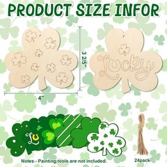 COCHIE St. Patrick’s Day Shamrock Wood Crafts to About 3 x 4 Inch – 2mm thick
