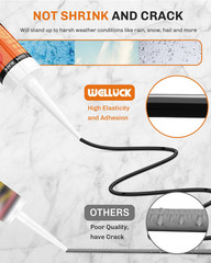 Black Silicone Caulk, 100% Waterproof Silicone Sealant Adhesive Caulking,For RV,