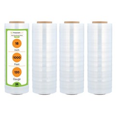 Superior Cast Hand Clear Stretch Wrap 18″ x 1000′ 120 Gauge Shrink Film 96 Rolls