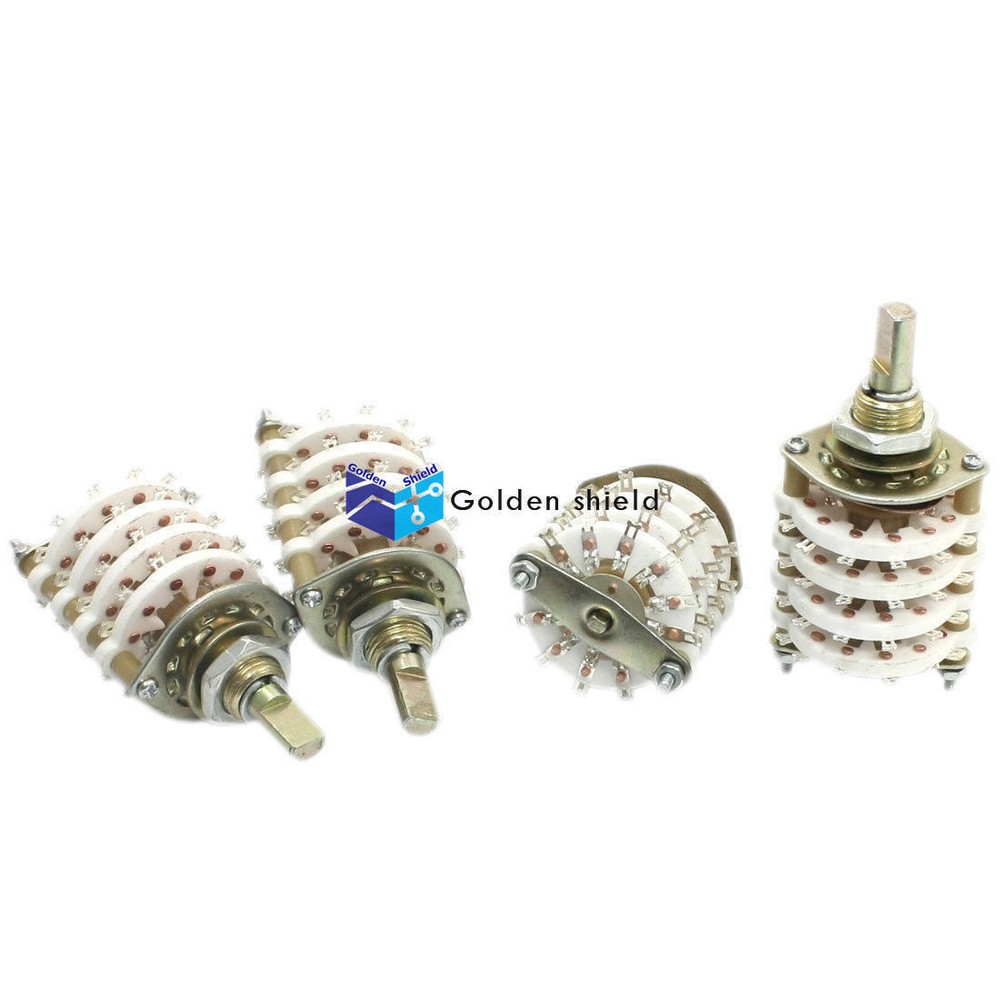 4Pcs KCX4X11 4P11T 4 Pole 11 Position Four Decks Band Channael Rotary Switch Sel