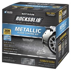 RockSolid Metallic Floor Coating Kit, Gun Metal, High Gloss, 80 Oz – 299743