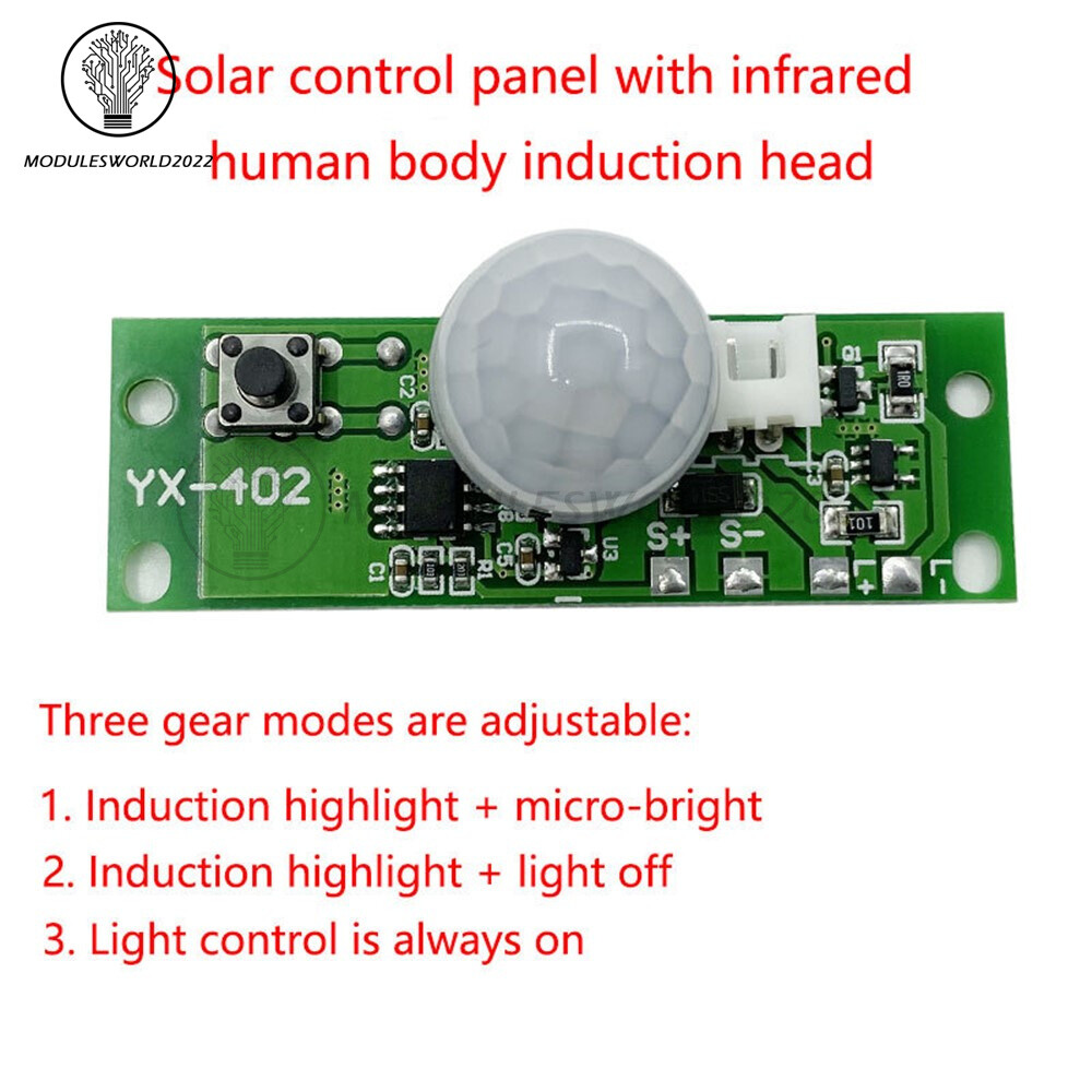 3.7V Infrared Induction Motion Body Sensor Module Solar Lamp Panel Circuit Board