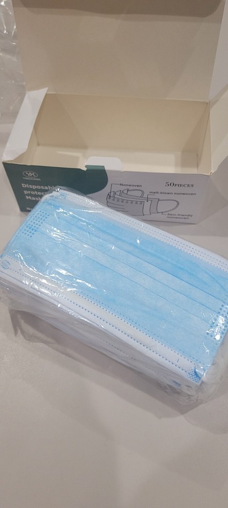 150 PCS Disposable Face Mask Non Medical Surgical 3 Ply Ear loop Blue Mask adult