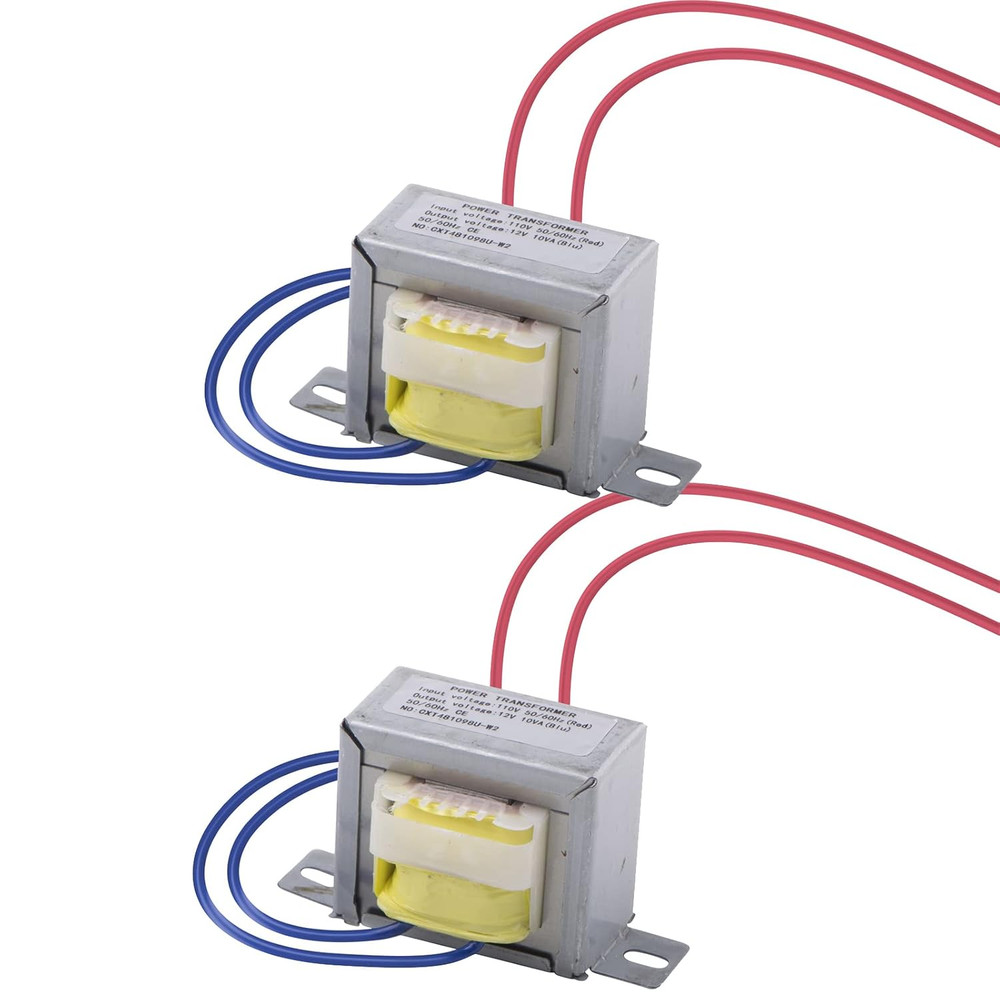 2 Pack Input AC 110V 50/60HZ Output AC 12V 10VA Power Transformer