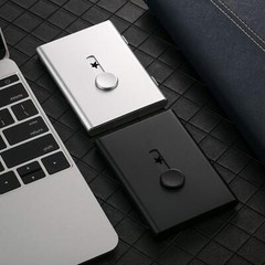 2 Pack Thumb Drive Business Card Holder Stainless Steel Slide Out Name Card Case