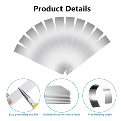 50 Pcs Shim Stock Assortment, 304 Stainless Steel 2″ Width X 6″ Length Metal