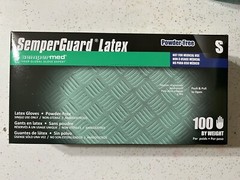 100 count SemperCare Latex Rubber Gloves: Small Size
