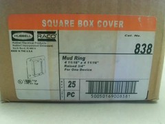 Hubbell Raco 4-11/16″ 838 (25 Pcs) Mud Ring Raised 3/4″ For One Device-New In Bo