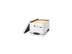 Stor/File Storage Box, Letter/Legal, Lift-Off Lid, White/Blue, 4/Carto
