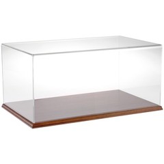 Plymor Clear Acrylic Display Case with Hardwood Base, 20″ W x 12″ D x 9″ H