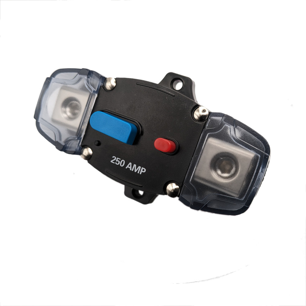250 Amp 12-48V DC Inline Circuit Breaker w/ Cover Car/Audio/Boat/Solar/Inverter