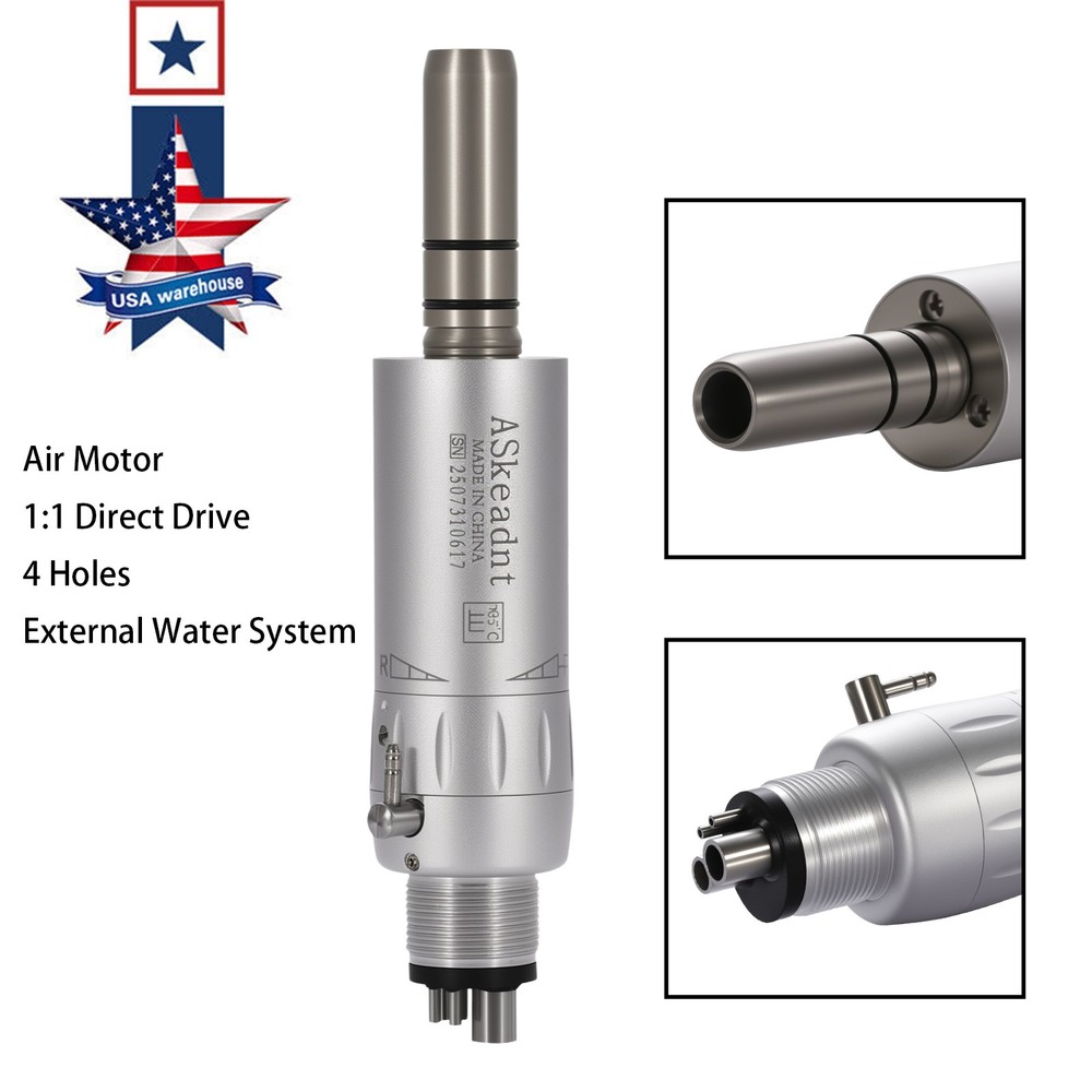 1-10 ASkeadnt Dental Slow Low Speed Handpiece Air Motor E-type 4Holes Micromotor