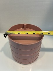 Vintage InterDesign 4 Tier Swivel Desk Organizer Pink Color ( no lid)