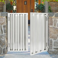 Stainless Steel Double Half Entrance Partition Door 180° Two-Way Auto-Closing