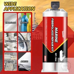 Marine Fiberglass Repair Kit 100ml White Gel Coat Repair Kit for Repairing Crack