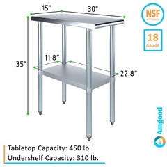 30 in. x 15 in. Stainless Steel Table