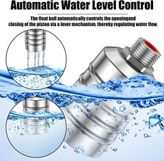 JUXILPP 6pcs 304 Stainless Steel Automatic Float Valve 1/2″ and 3/4″ Connecti…