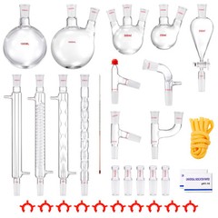VEVOR Lab Glassware Distillation Kit 1000ml 3.3 Boro 32 pcs Glassware Equipment