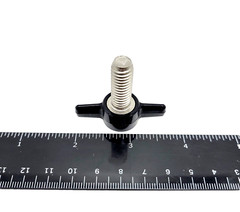 3/8″ x 1″ Thumb Screw T Bolts Black Tee Wing Clamping Knob Stainless Pack of 2