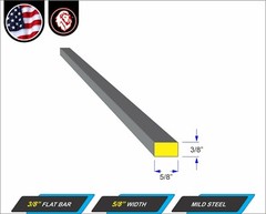3/8″ x 5/8″ Steel Flat Bar – Metal Stock – Mild Steel – 12″ Long (1-ft)