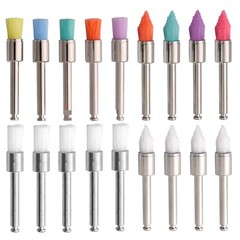 Dental White & Colorful Prophy Polishing Brush Nylon Flat Latch & Tapered Type