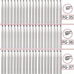 10Pc Dental Tungsten Carbide Inverted Cone FG-35/36/37 Burr High Speed Handpiece